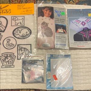 5 Craft Kit Bundles iron on beads cross stitch Sequins & ultrasuede kit